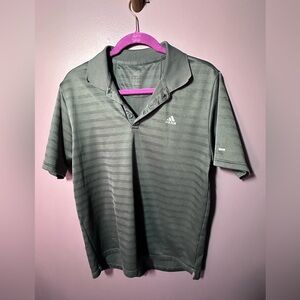 Adidas Men's Striped Gray Polo Shirt